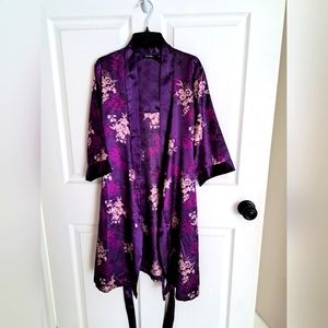 Ladies Purple Satin Robe